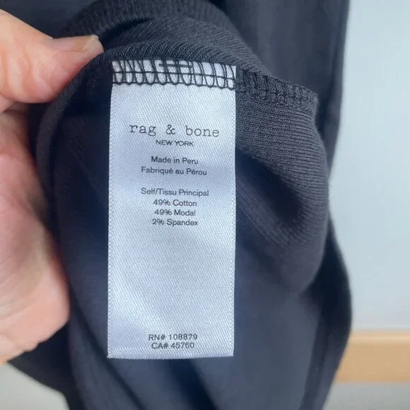 Rag & Bone Midi Tank Dress XL Black “Moon” Rib Knit Bodycon NEW - Picture 4 of 5